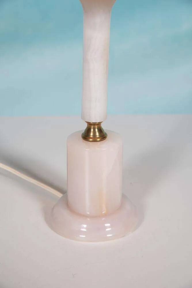 Bohemian chic natural stone table lamp, mid-century onyx table lamp.