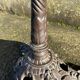Round bistro table, cast iron base, vintage, 1940s