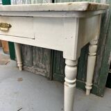 Kitchen table in wood and Carrara marble