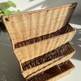 Vintage rattan storage basket