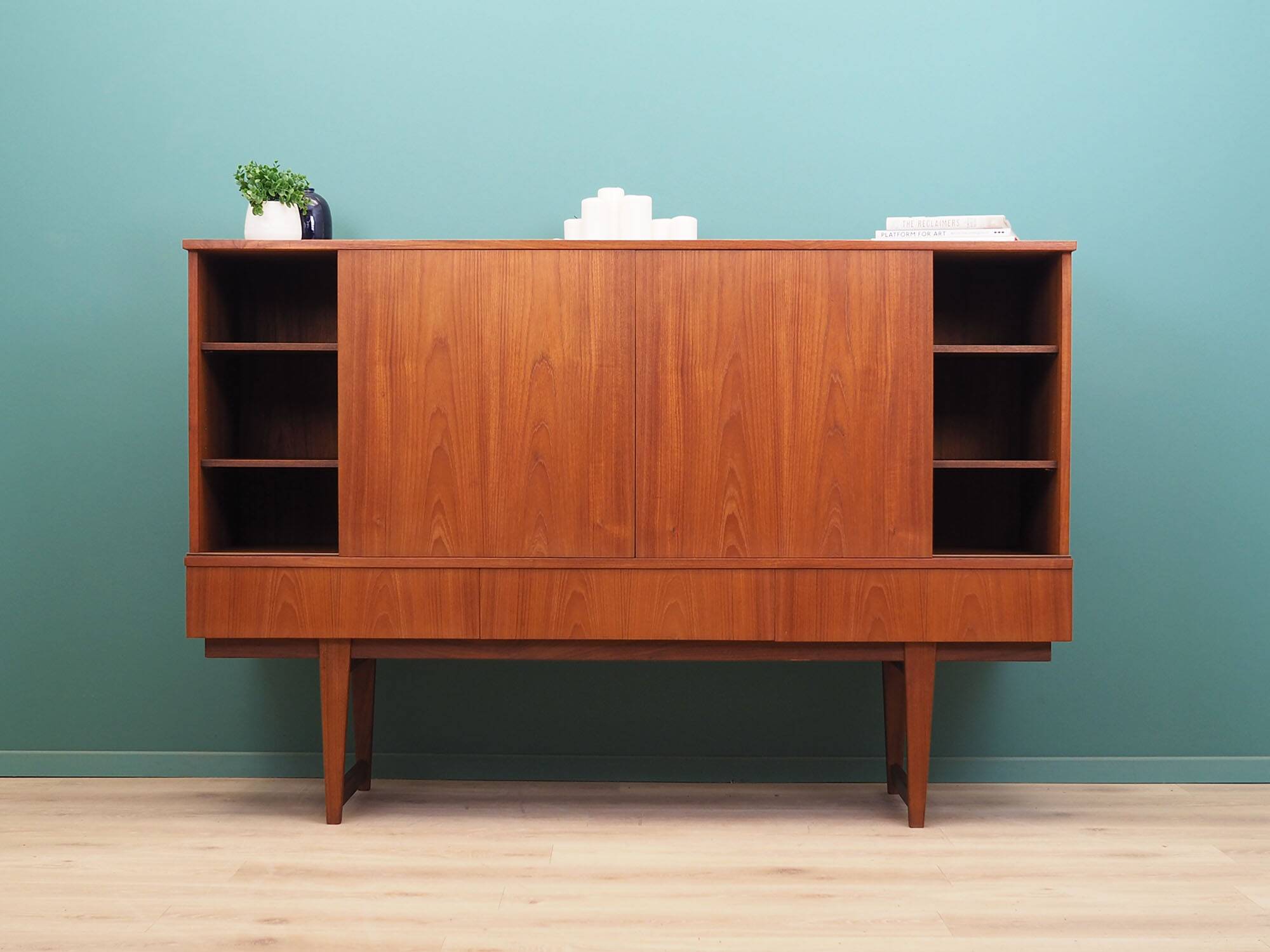 Teak highboard, Danish design, 1960s, production: Denmark