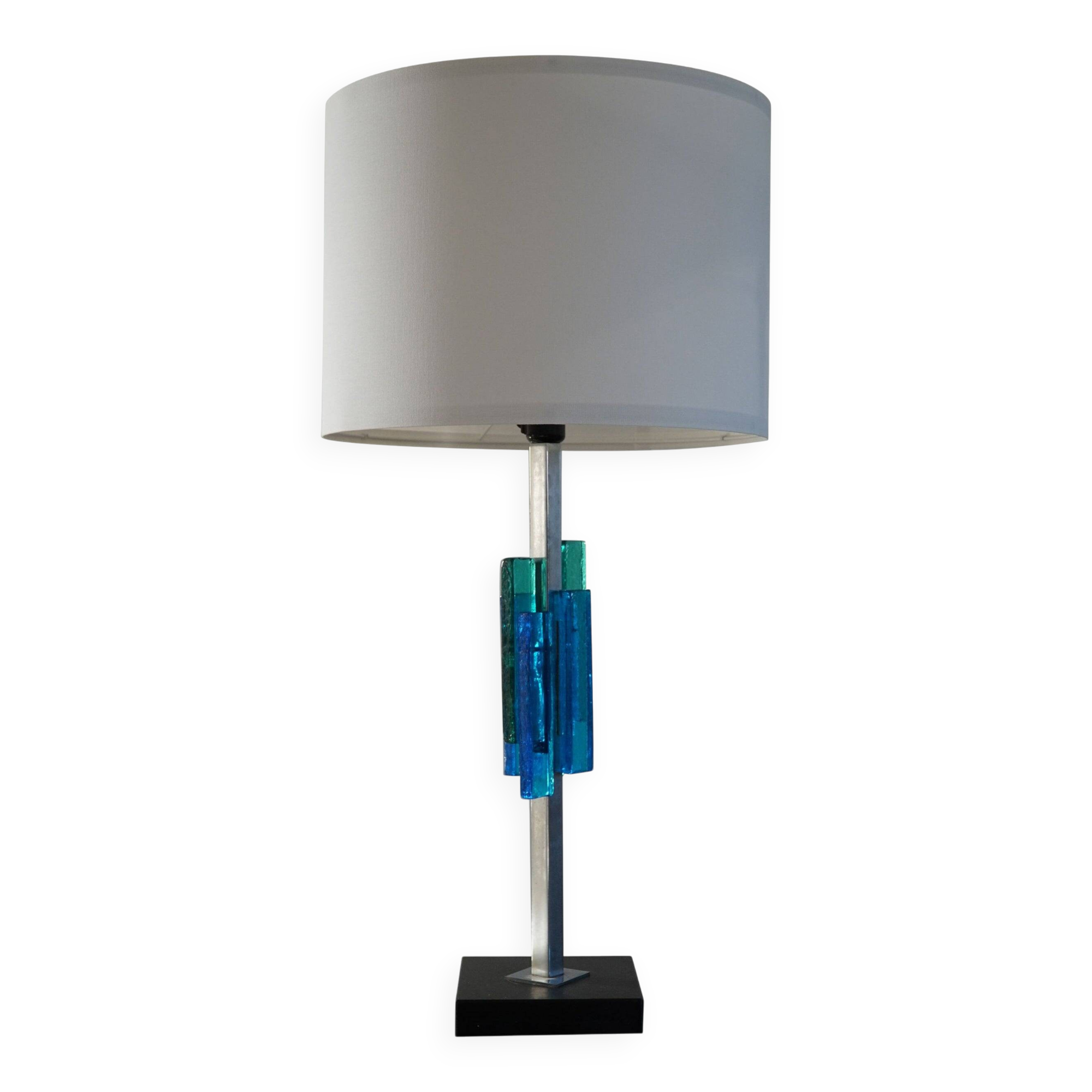 Table lamp Svend Aage Holm Sørensen, metal and glass, modern Danish design, 1960s