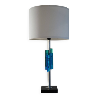 Table lamp Svend Aage Holm Sørensen, metal and glass, modern Danish design, 1960s