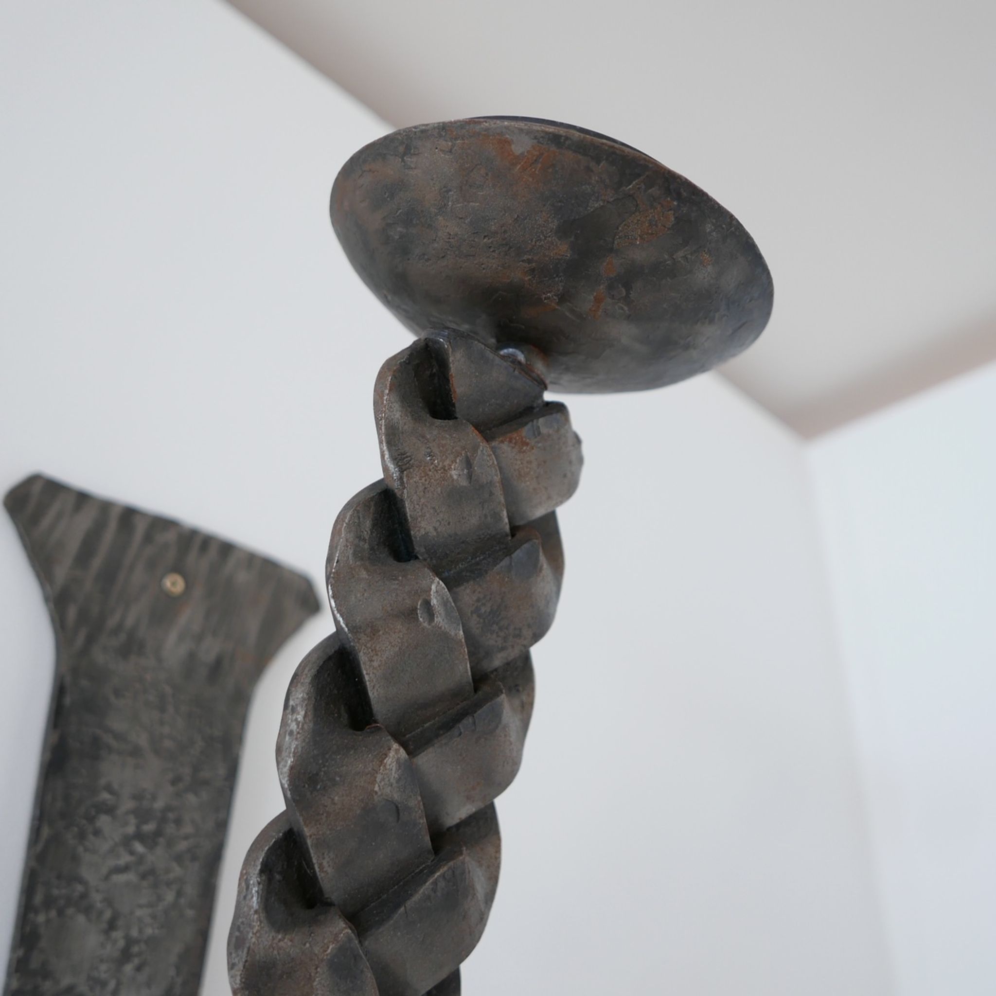 Brutalist Mid-Century Iron Wall Light