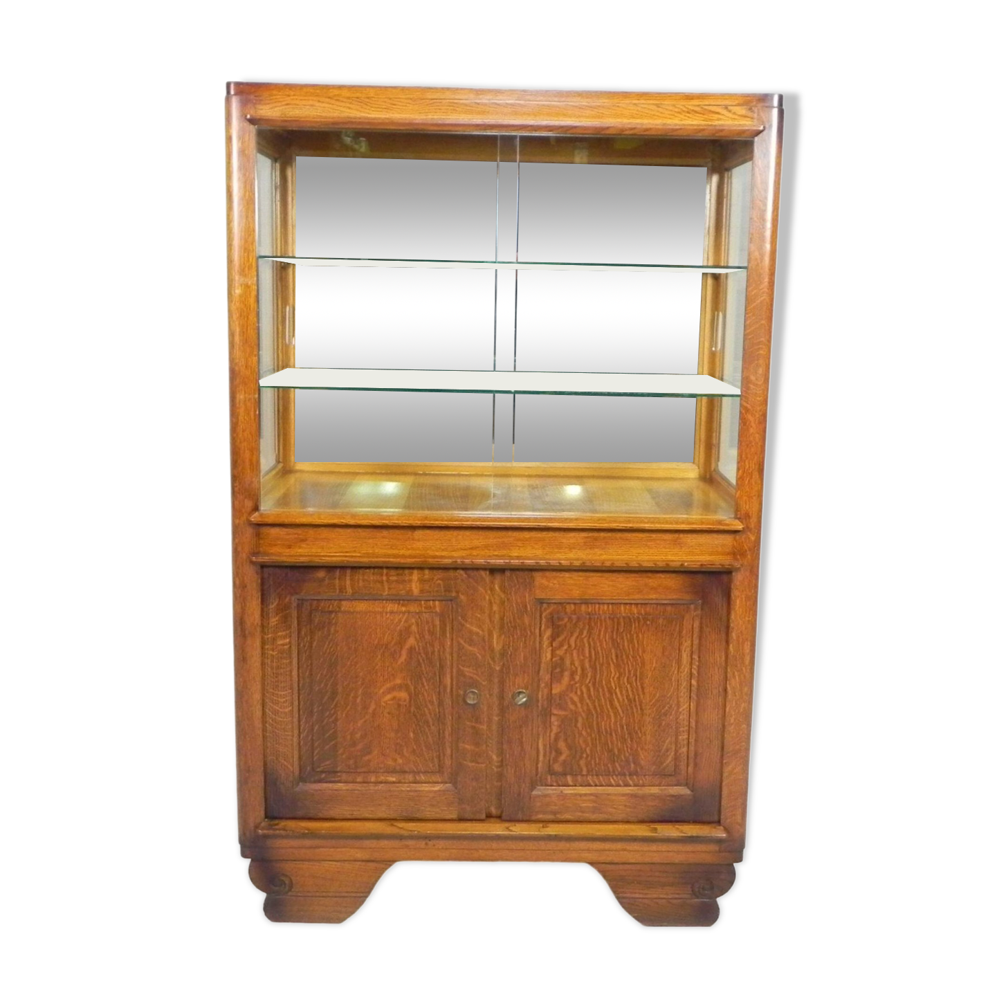 Art Deco display cabinet with sliding glass doors