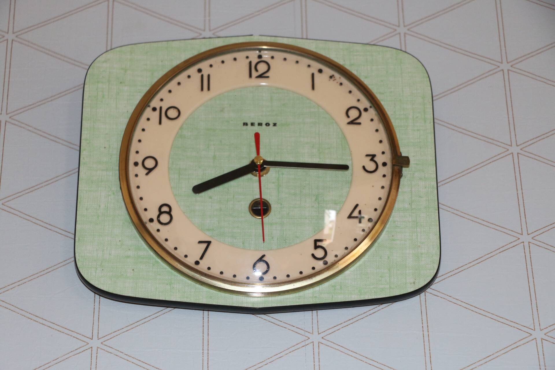 Beroz green formica wall clock