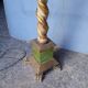 Lampadaire bois sculpté doré polychromé ep 1940
