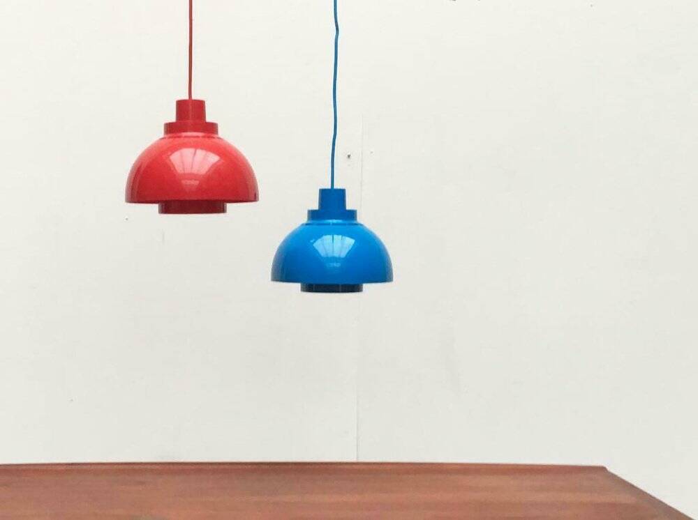 Mid-Century Danish Minisol pendant lamps by K. Kewo for Nordic Solar, 1960s, set of 2