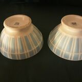 Set of 2 bowls Digoin white stripes blue
