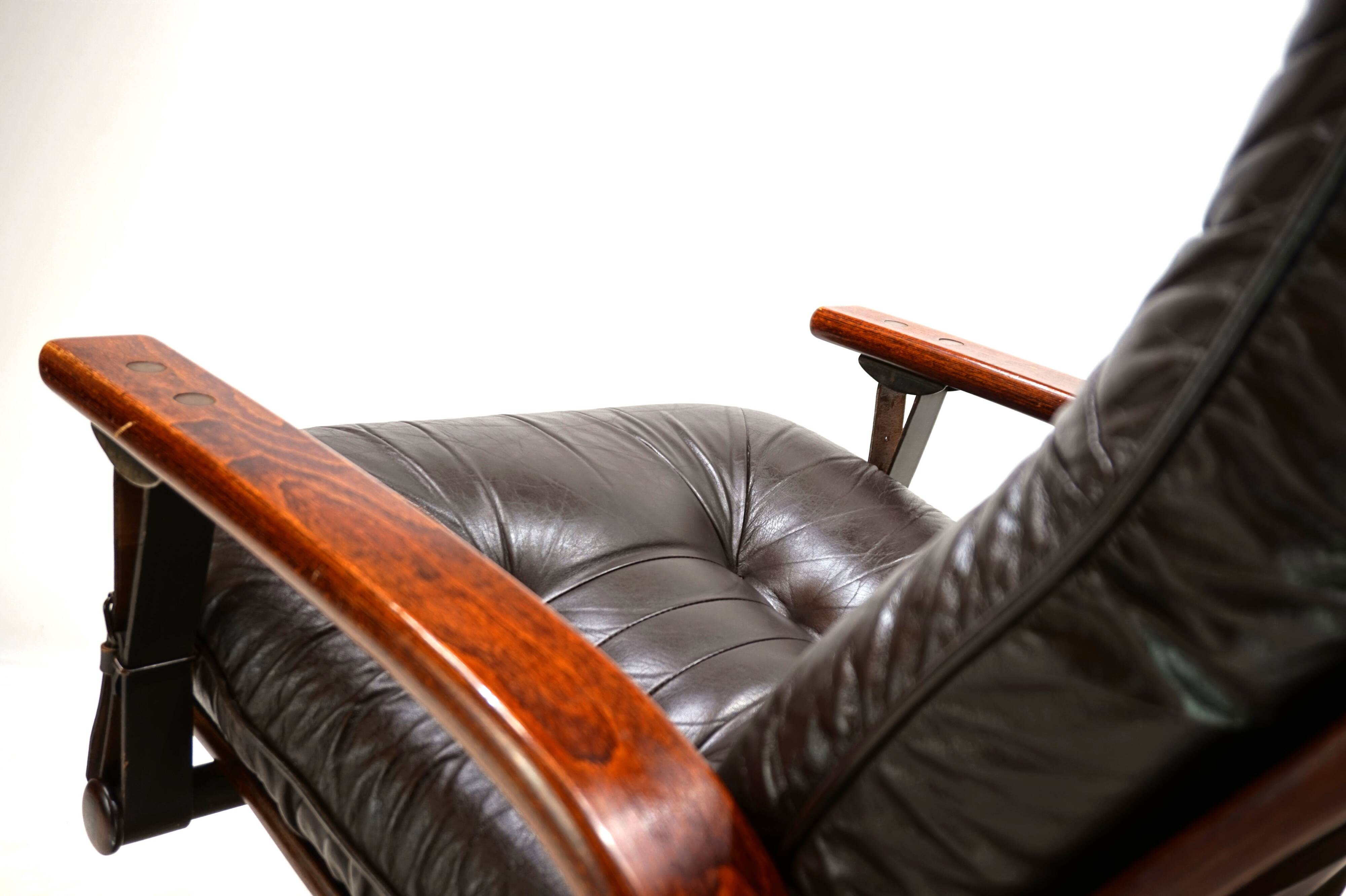 Westnofa The Panter leather lounge chair by Arnt Lande, 1970s