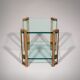 Peter Ghyczy T24 side or coffee table double glass 70s design 40x40x45