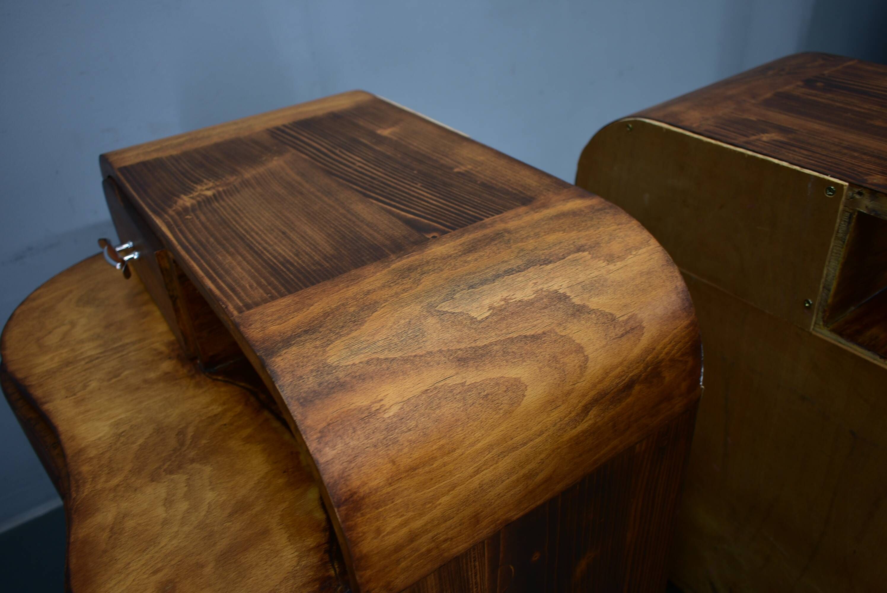 1939s Pair of Art Deco Bedside Tables, Czechoslovakia