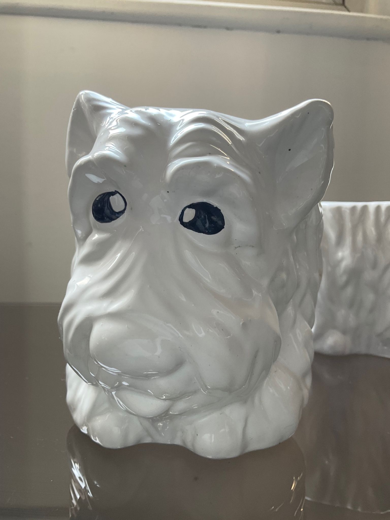 Duo of vintage pot pot dogs ceramic 70s-80s