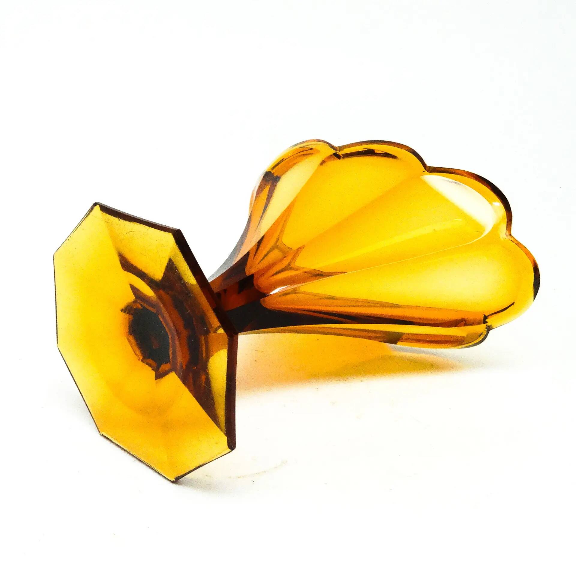 Art Deco vase, crystal, Moser, Czechoslovakia, 1930s