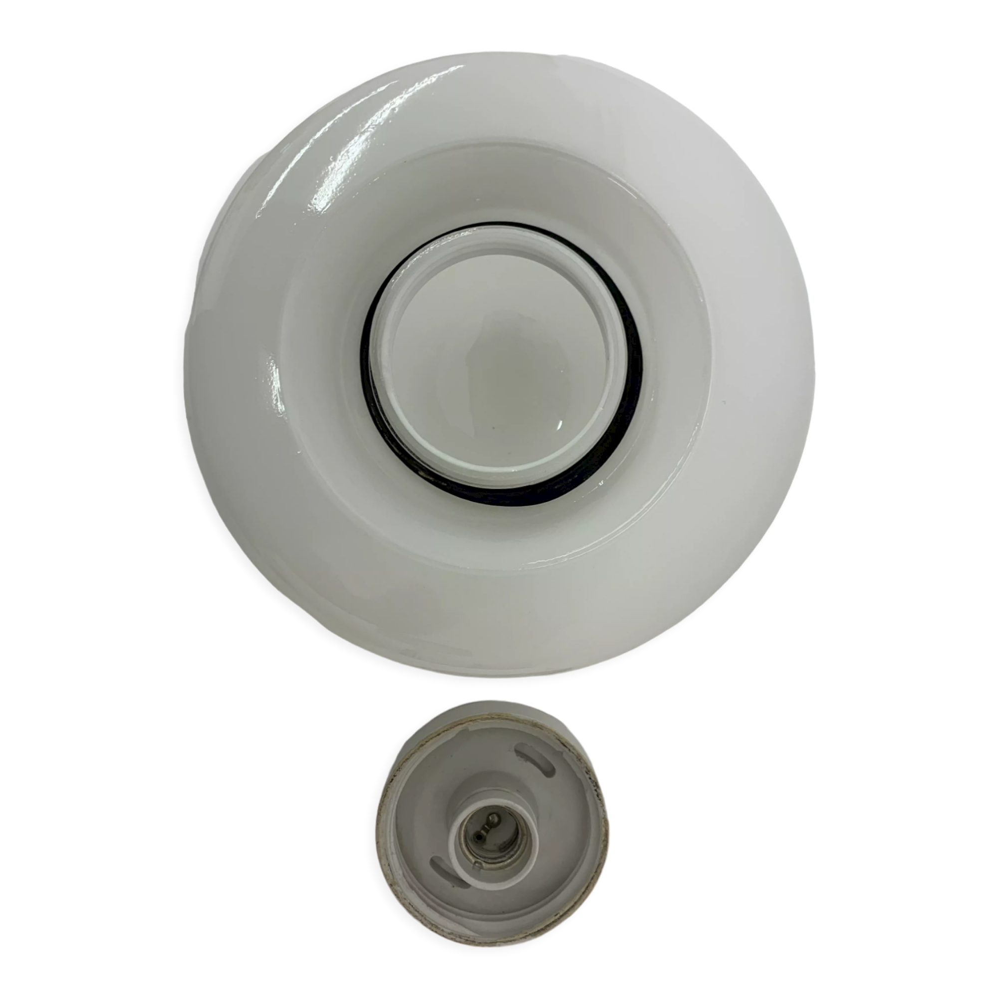 Glass 961 Ceiling or Wall Lamp by Wilhelm Wagenfeld for Lindner, 1950s