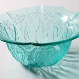 Vintage Teal Glass Fruit Bowl: Mid-Century Modern Pukeberg Sweden