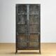Armoire médicale vintage en verre et en fer, années 1950
