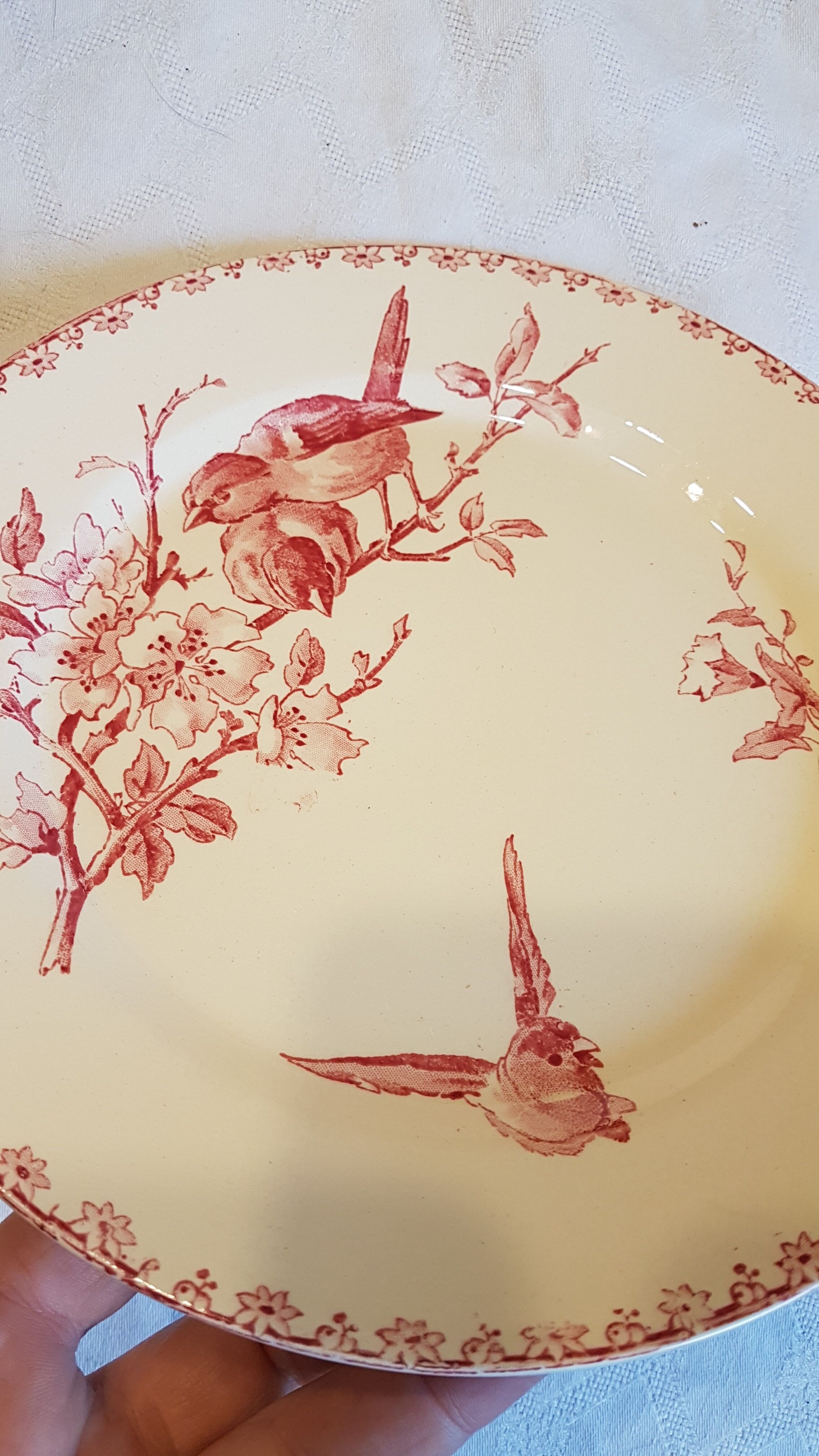 Plate with decoration of flowers and birds