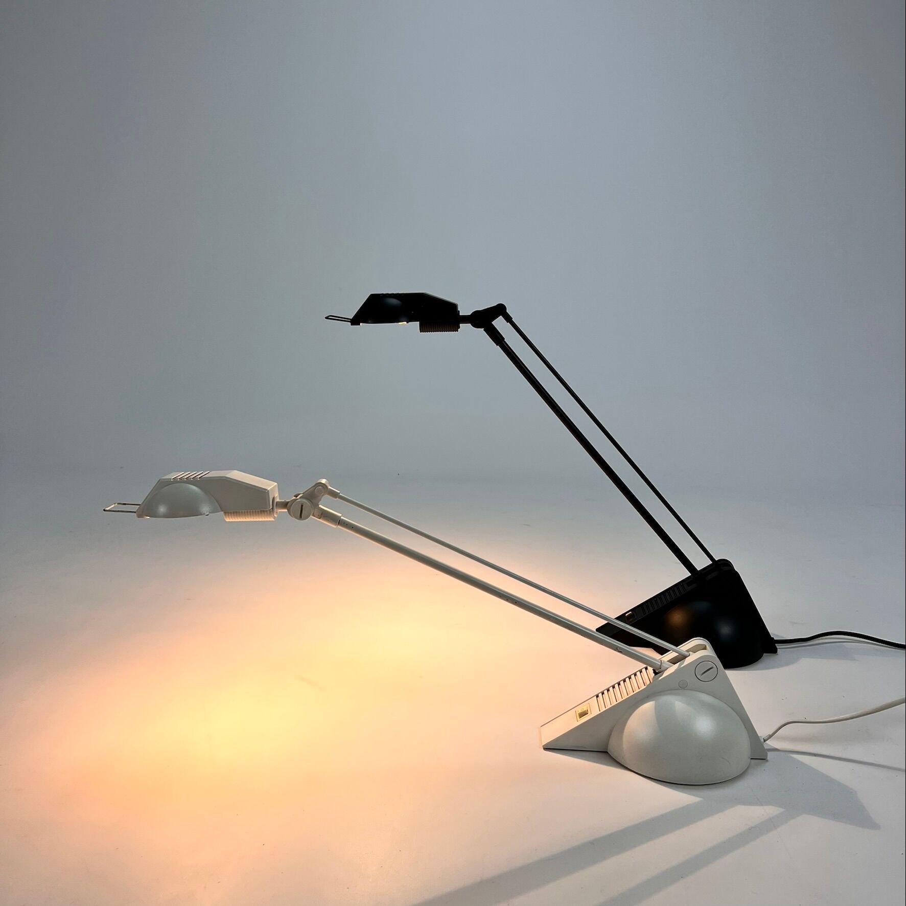Set of 2 postmodern design desk lamps, 1980s