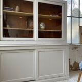 Library showcase ivory white sliding doors