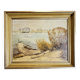 Huile sur toile signée K. Mattern 1954 paysage lac - 512024