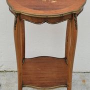 Selette pedestal side table Louis XV style with decorated marquetry and rosewood - 1900s