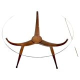 Table araignée en bois du milieu du siècle, dans le style de Carlo De Carli Italie années 1950