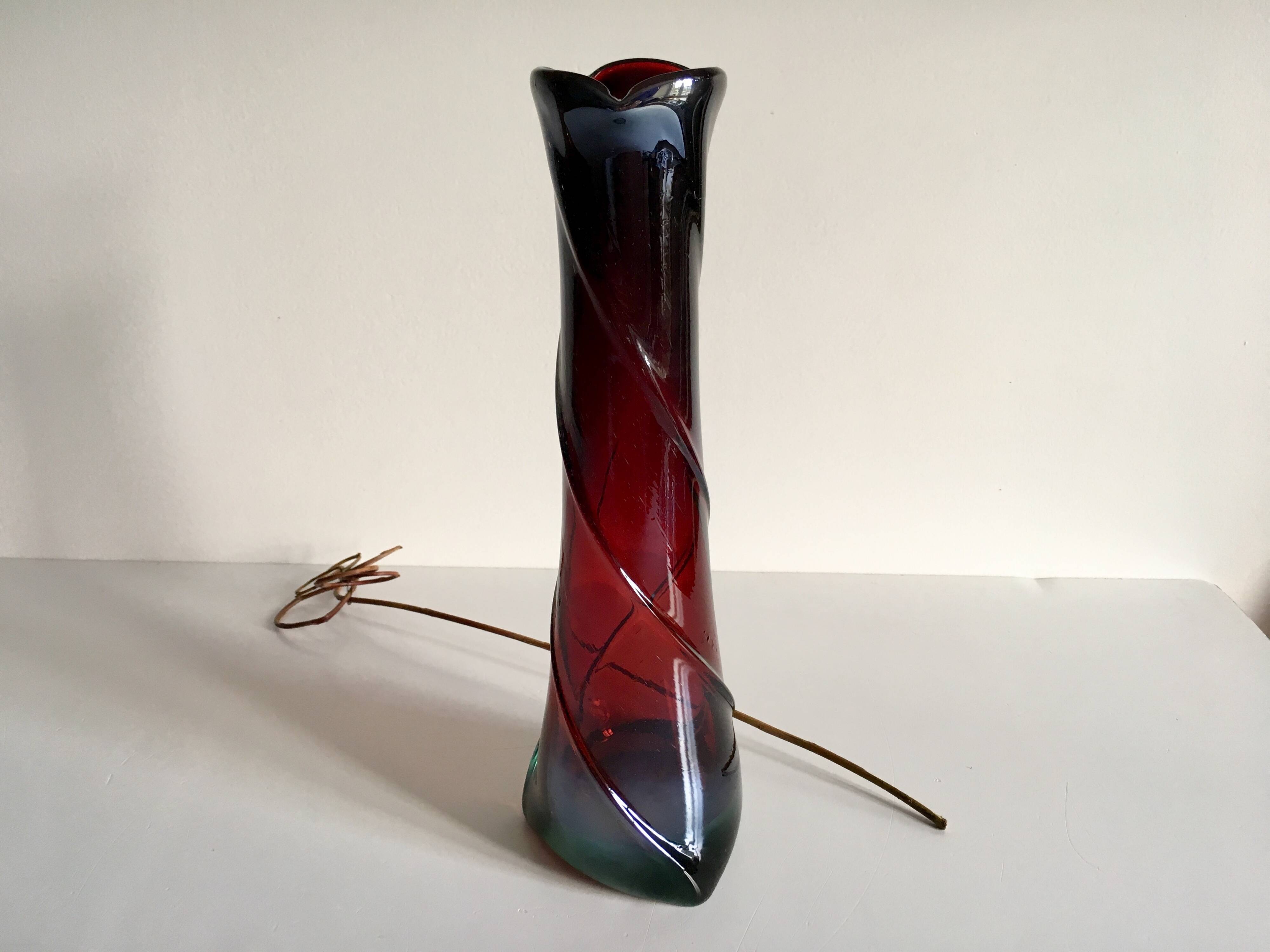 Modernist art deco crystal vase
