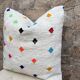 Handmade Berber wool Kilim cushion: Moroccan floor cushion