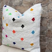 Handmade Berber wool Kilim cushion: Moroccan floor cushion