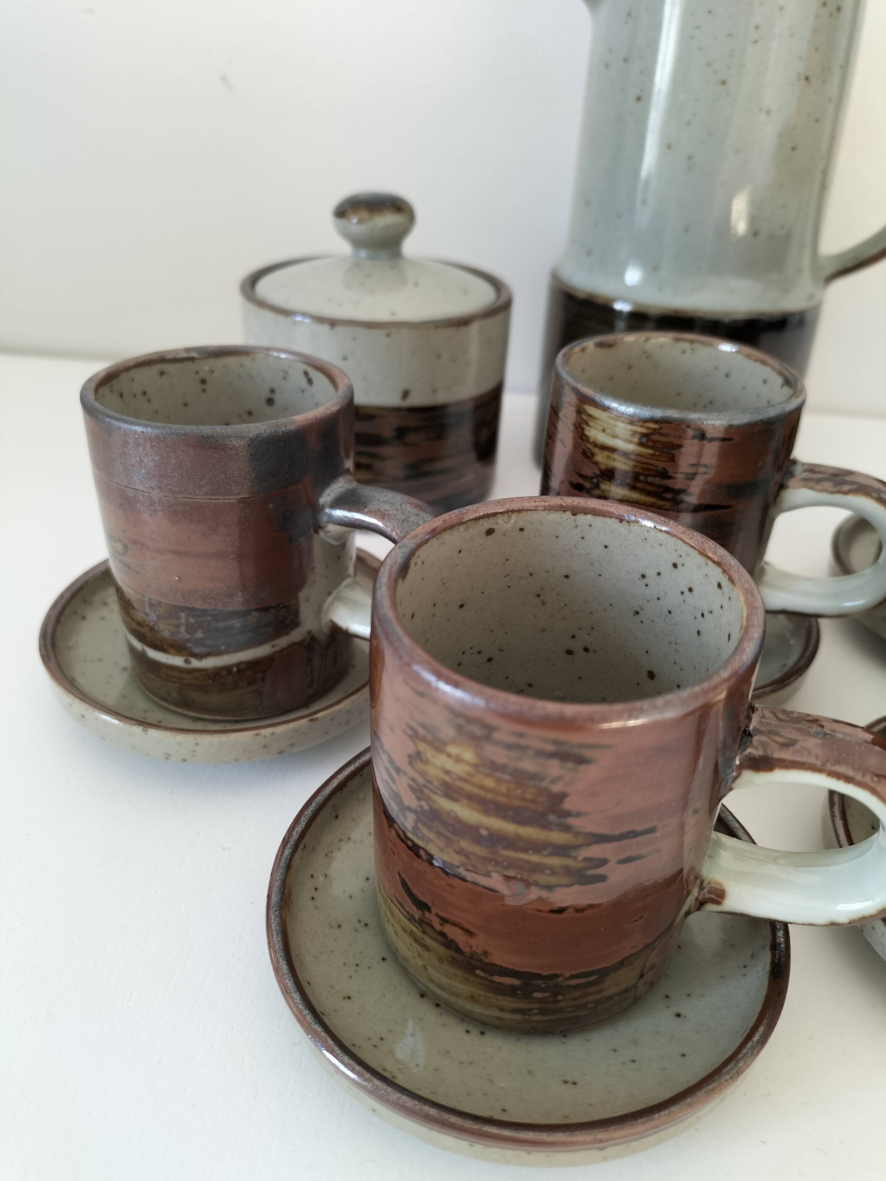 Vintage “Grès Paysan” glazed stoneware set