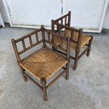 Paire de fauteuils perlés