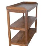 Three-level teak shelf