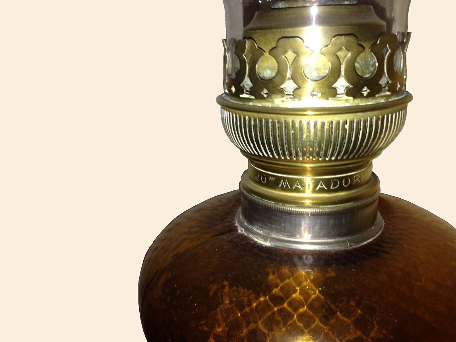 Lampe à Pétrole Ancienne MATADOR 15' En Laiton - Vintage - Occasion