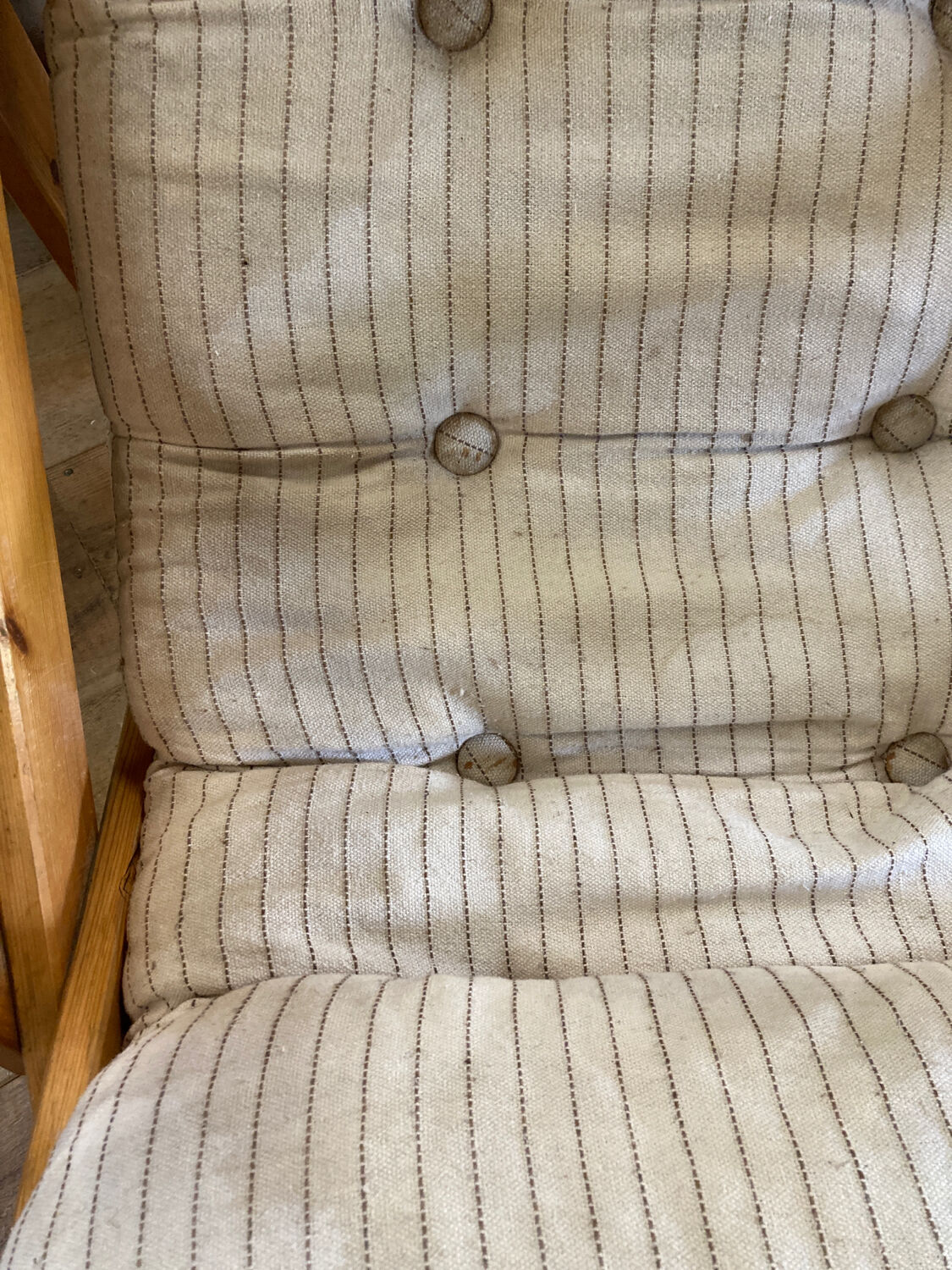 Pair of pine garden armchairs
