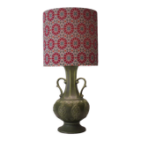 Ceramic table lamp from Bay, West Germany 1960 with handcrafted lampshade