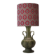 Lampe de table en céramique de Bay Allemagne de l'Ouest 1960 avec abat-jour artisanal