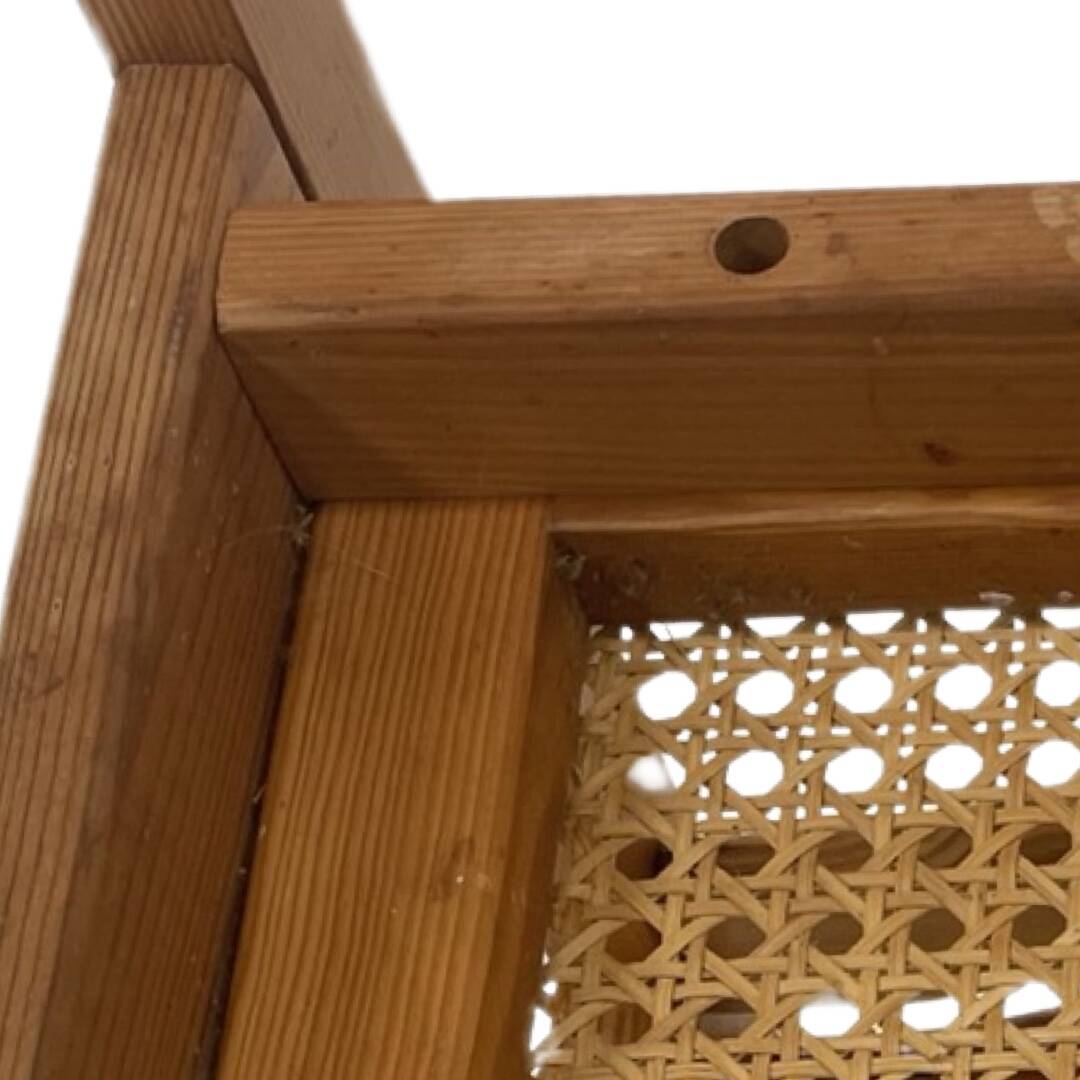 Vintage chair in webbing and pinewood from the 70s minimalist design