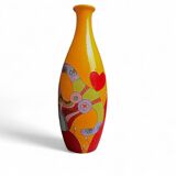 Vintage vase the Lady of Hearts hand-painted 20th century