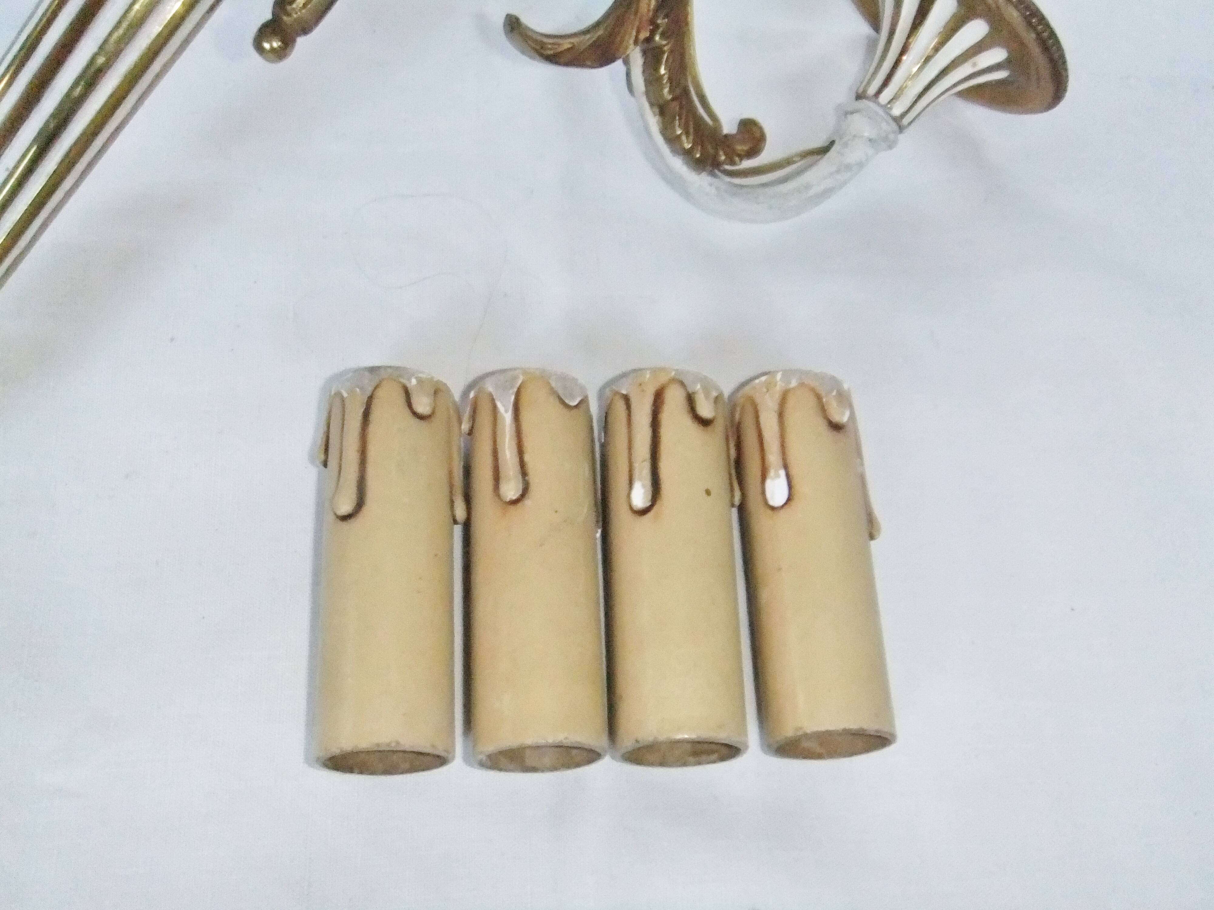 Antique Louis XVI Bronze Chandelier with acanthus quiver suspension