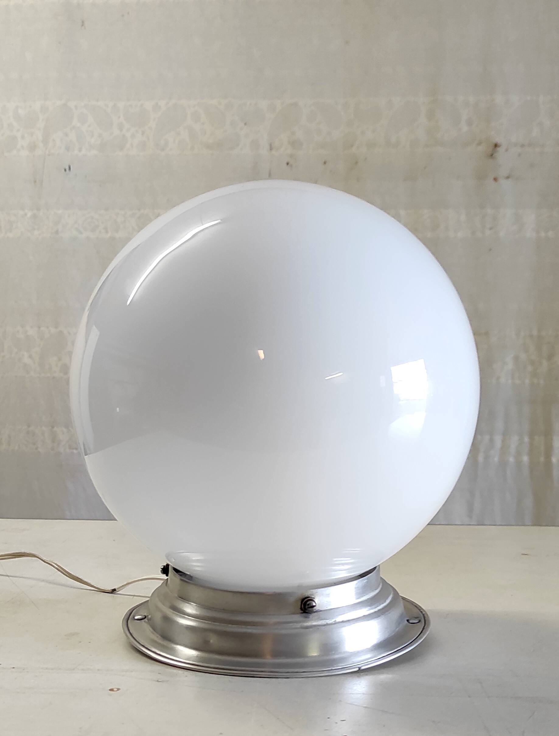 20cm opaline globe ceiling or table lamp - mid-20th century
