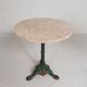 Bistro table with cast iron legs and marble top, 1920s.