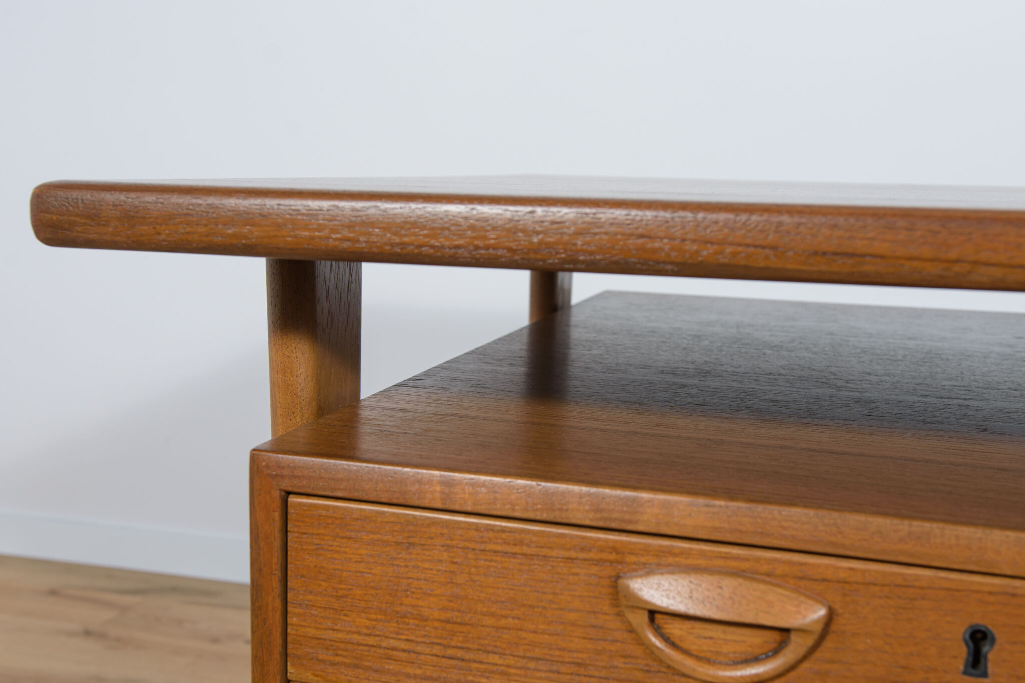 Mid-Century Danish Teak Desk by Kai Kristiansen for Feldballes Møbelfabrik, 1960s