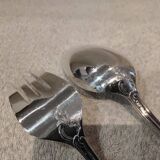 Silver-plated metal stew spoon and fork, Ercuis silversmith, Louis XV, 29