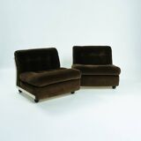 2 Mario Bellini for C&B Italia Modular 'Amanta' Seating Elements in Brown