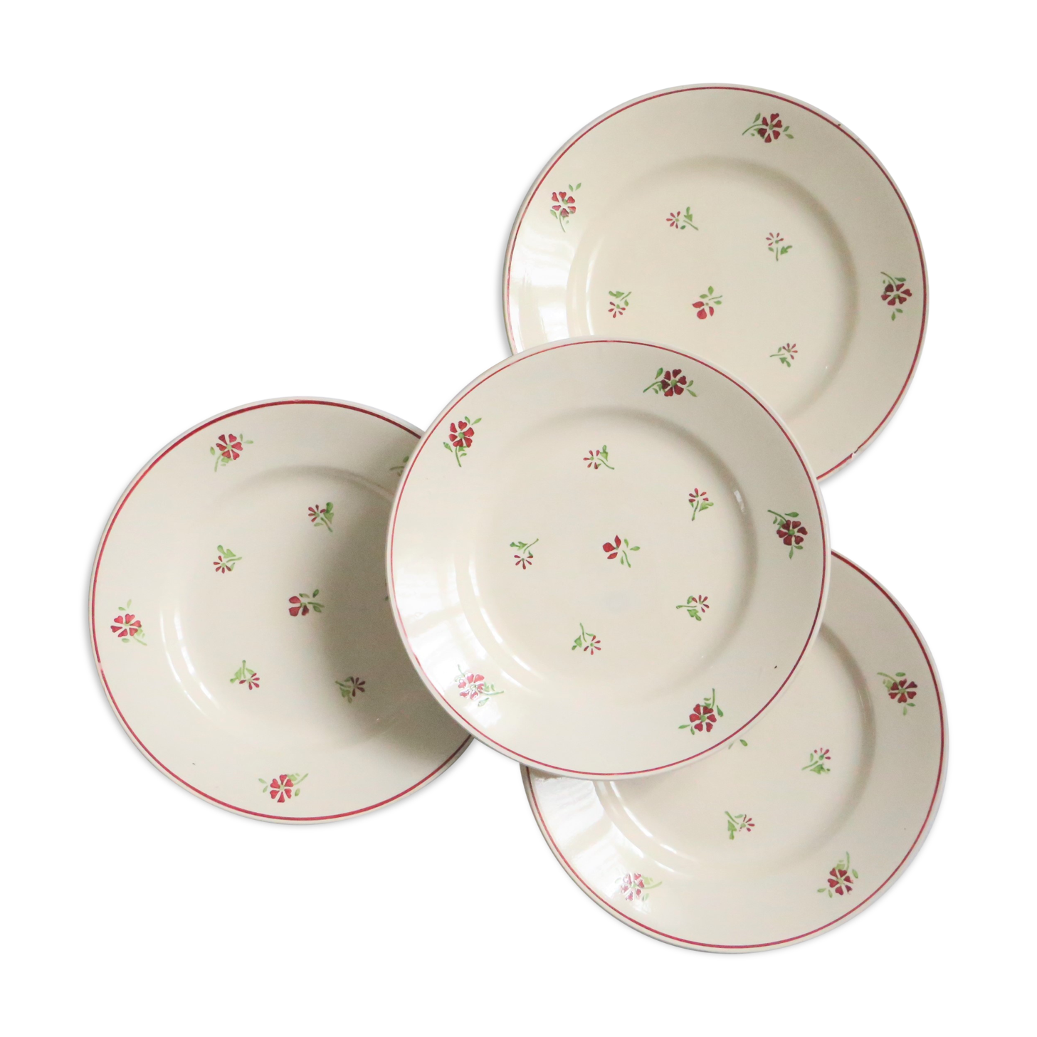 Set of 4 flat plates Niderviller, vintage