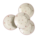 Set of 4 flat plates Niderviller, vintage