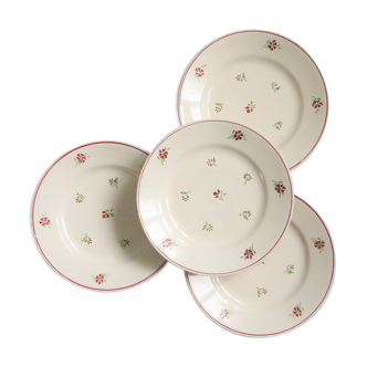Set of 4 flat plates Niderviller, vintage