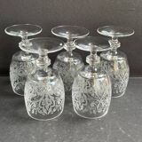 5 verres cristal gravé