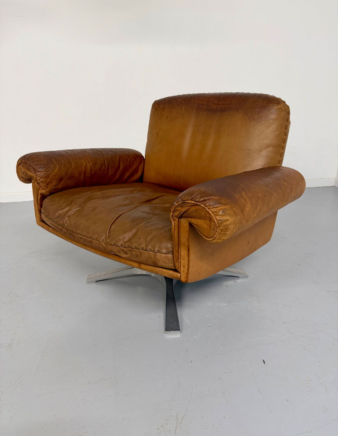 Vintage DE SEDE DS-31 brown leather armchair from the 1970s